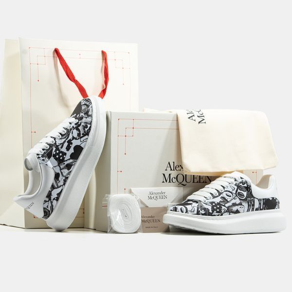 Кросівки Alexander McQueen White Black 24232-Мультиколір-36 фото Кросівки Alexander McQueen White Black 24232-Мультиколір-36 фото
